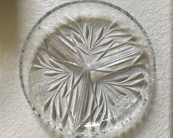Vintage Glass Triple Divided Platter