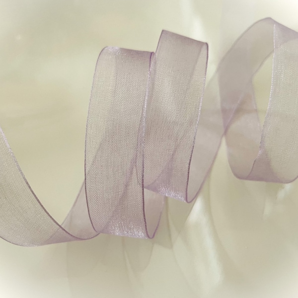 0.75" Sheer Lavender Ribbon / This Ribbon Is Not Wired