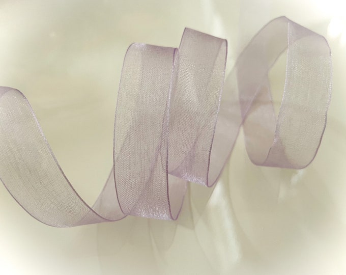 0.75" Sheer Lavender Ribbon / This Ribbon Is Not Wired