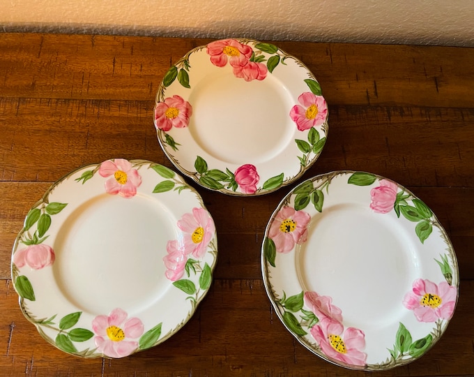 Set of 3 Franciscan Desert Rose Small Plates