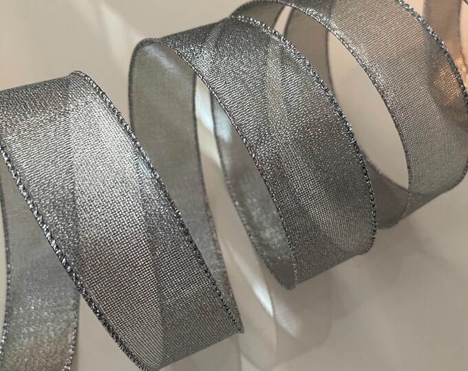 1.5” Silver Wired Ribbon