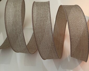 1.5” Burlap Wired Ribbon - Sold By The Yard