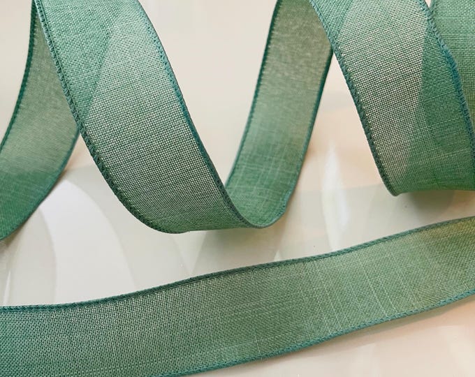 1.5” Sage Green Wired Ribbon - Sold By The Yard