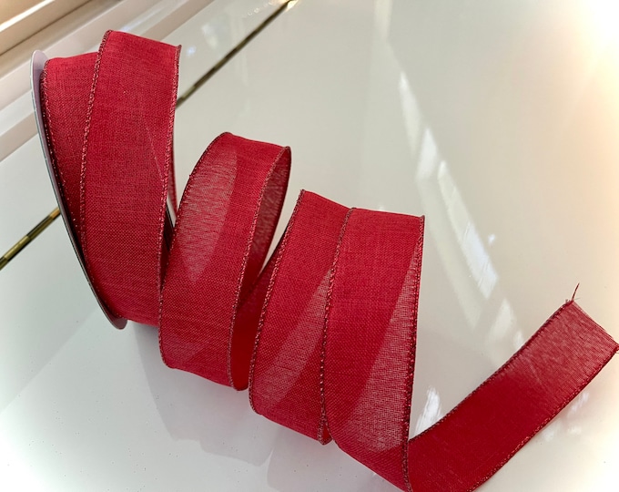 1.5” Red With Sparkle Red Trim Wired Ribbon - Perfect for Gift Wrapping, Wreaths, Decor & Much More! - Sold By The Yard