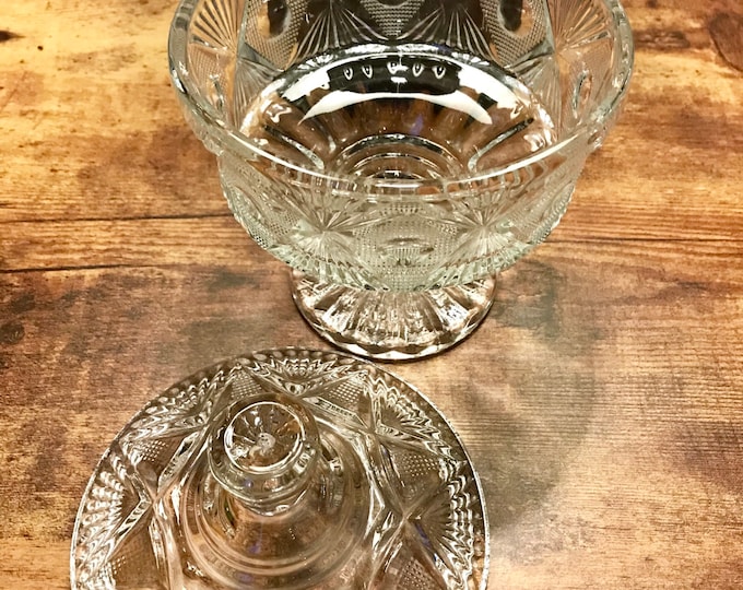 Vintage Cut Glass Candy Dish / A Beautiful Dish To Store & Display Fun Tasty Treats