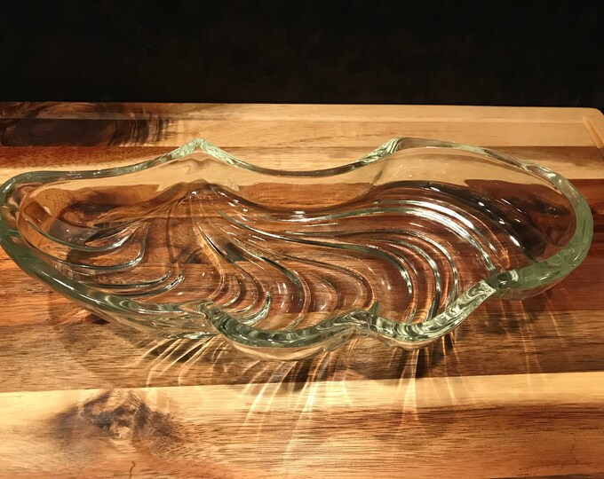 Wavy Glass Vintage Serving Dish