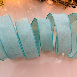 1.5” Aqua Wired Ribbon - Sold By The Yard