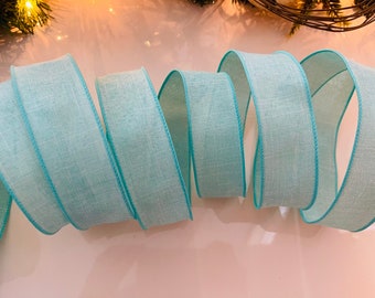 1.5” Aqua Wired Ribbon - Sold By The Yard