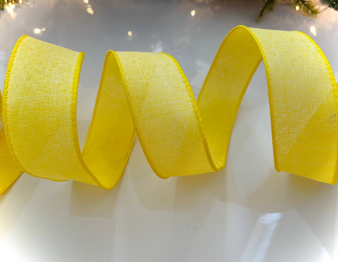 1.5” Solid Yellow Wired Ribbon #3035 - Sold by the Yard - Etsy