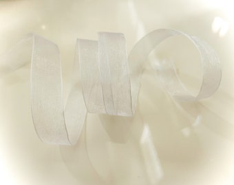 0.75" Sheer White Ribbon / This Ribbon Is Not Wired