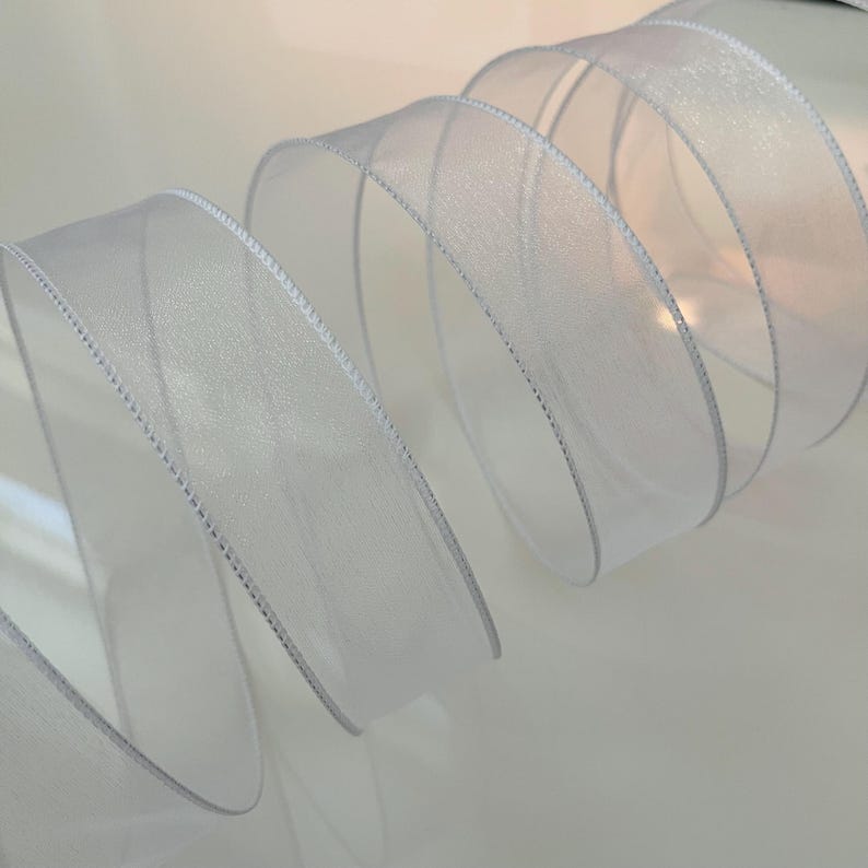 1.5” Sheer White Wired Ribbon - Etsy