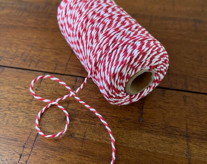328 Feet - Red and White Twine - Great for Gift Wrapping & Crafts