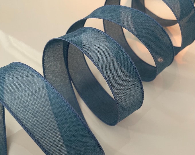 1.5” Blue Wired Ribbon - Sold By The Yard