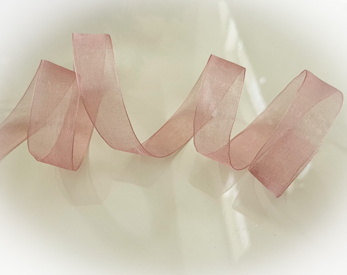 0.75" Sheer Pink Ribbon / This Ribbon Is Not Wired