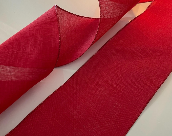 5” Red Wired Ribbon