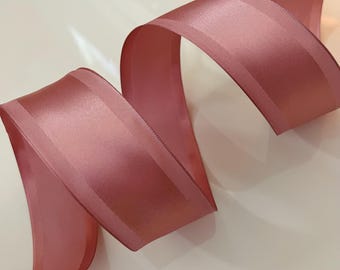1.5” Rosy Pink Satin Wired Ribbon - Sold By The Yard