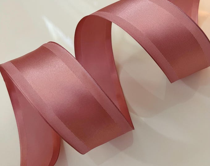 1.5” Rosy Pink Satin Wired Ribbon - Sold By The Yard
