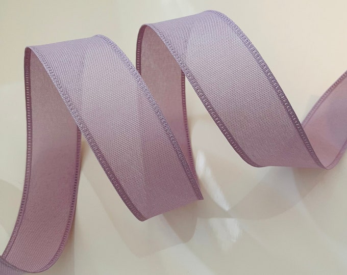 1.5” Mauve Wired Ribbon - Sold By The Yard