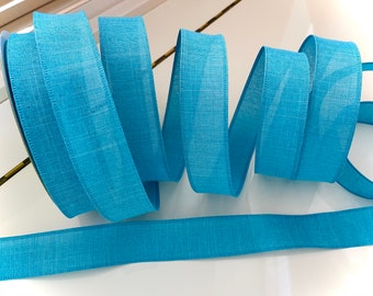1.5” Turquoise Wired Ribbon #388 - Sold By The Yard