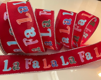 2.5” Multicolor Christmas Wired Ribbon - Perfect for Gift Wrapping, Wreaths, Decor & Much More! - Sold By The Yard
