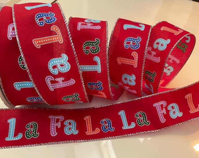 2.5” Multicolor Christmas Wired Ribbon - Perfect for Gift Wrapping, Wreaths, Decor & Much More! - Sold By The Yard