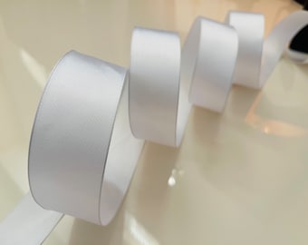 1.5” Solid White Satin Wired Ribbon - Perfect for Gift Wrapping, Wreaths, Decor & Much More! - Sold By The Yard