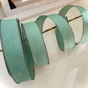 1.5” Minty Green Wired Ribbon #96 - Sold By The Yard