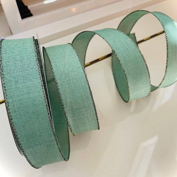 1.5” Minty Green Wired Ribbon #96