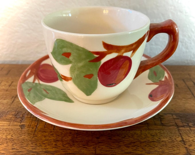 Franciscan Apple Ceramic Vintage Cup & Saucer
