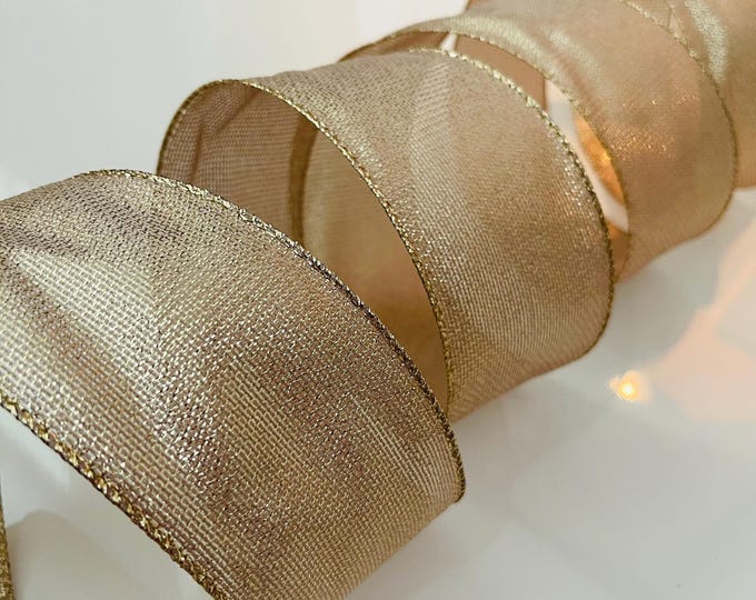 2.5” Golden Wired Ribbon