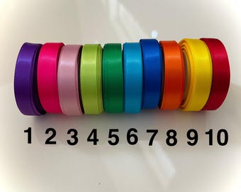 Satin Ribbon 3/8" - Great For Gift Wrapping, Decorations, Crafts, Hair Bows & Much More! 5 Yard Roll - Choose Color Below