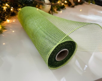 Leaf Green Deco Poly Mesh - 10 Yard Roll x 10” Wide