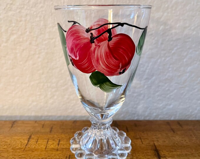 Vintage Hand Painted Fruit Glass