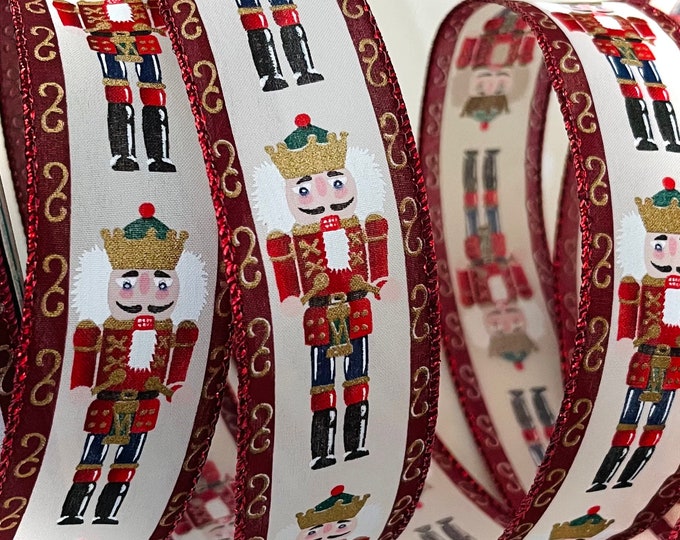 1.5” Nutcracker Wired Ribbon #398 - Sold By The Yard