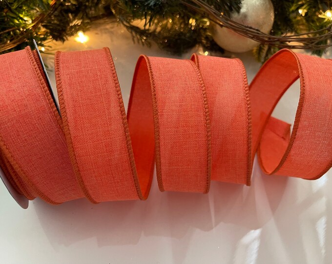 1.5" Peachy Orange Wired Ribbon #361 - 10 Yard Roll