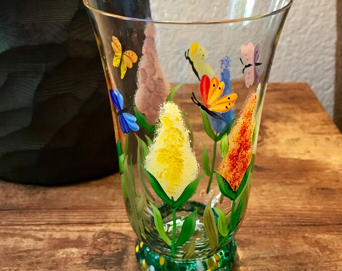 Vintage Hand Painted Glass