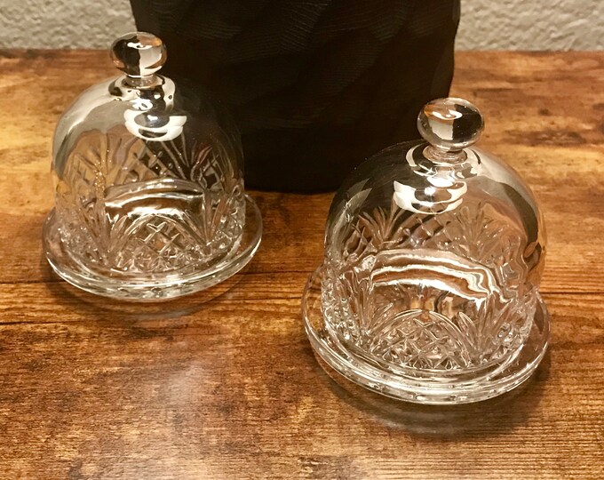 Set of 2 Crystal Covered Vintage Dishes