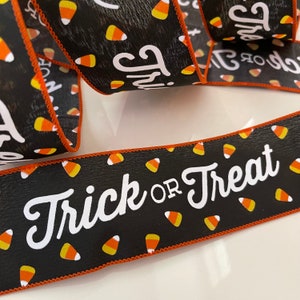 2.5” Candy Corn Halloween Wired Ribbon #759 - Sold By The Yard