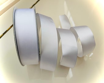 1.5” Solid White Satin Wired Ribbon - Perfect for Gift Wrapping, Wreaths, Decor & Much More! - Sold By The Yard