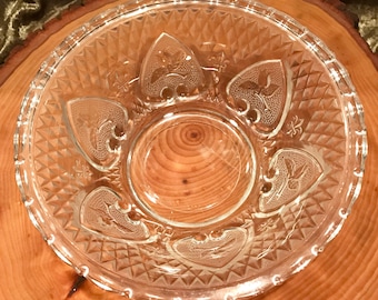 Vintage Glass Heart Bowl Candy Dish