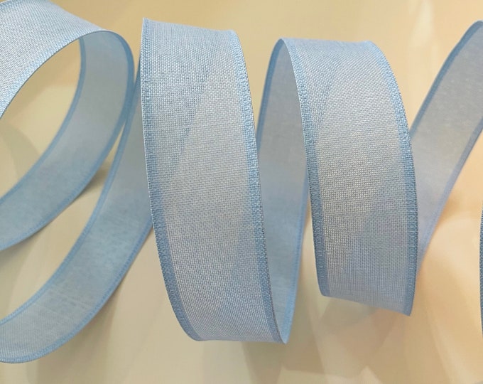 1.5” Baby Blue Wired Ribbon - Sold By The Yard