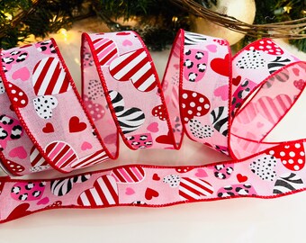 10 Yard Roll - 1.5" Animal Print Wired Ribbon: Zebra, Cheetah, Polka Dots, & Stripes #49
