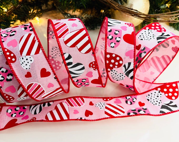 10 Yard Roll - 1.5" Animal Print Wired Ribbon: Zebra, Cheetah, Polka Dots, & Stripes #49
