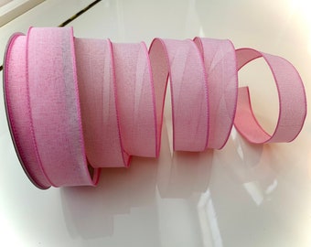 1.5” Soft Pink Wired Ribbon #227 - Sold By The Yard