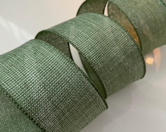 2.5” Metallic Green Wired Ribbon