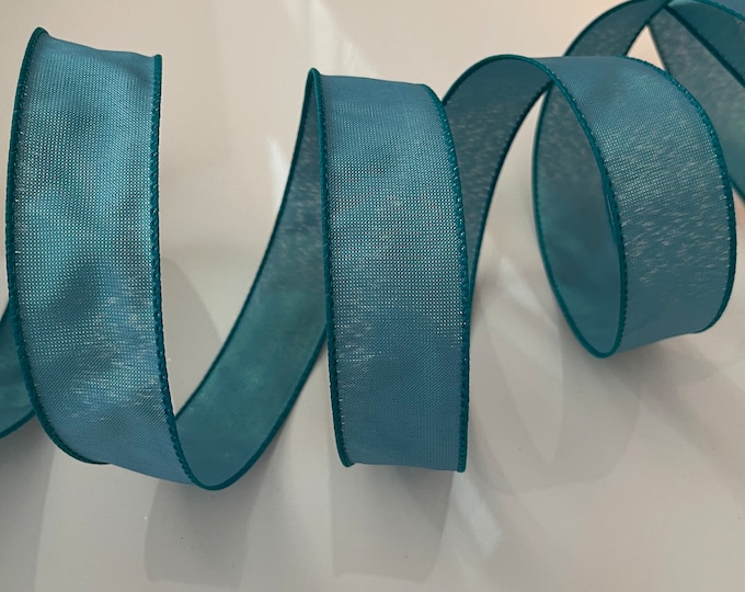 1.5” Metallic Teal Wired Ribbon #750 - Sold By The Yard