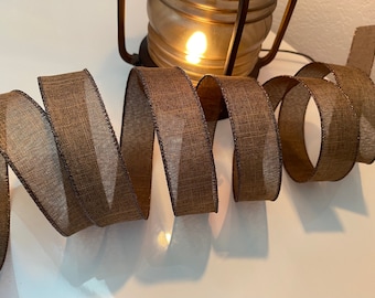 1.5” Chocolate Brown Wired Ribbon #779 - Sold By The Yard
