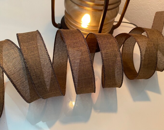 1.5” Chocolate Brown Wired Ribbon #779 - Sold By The Yard