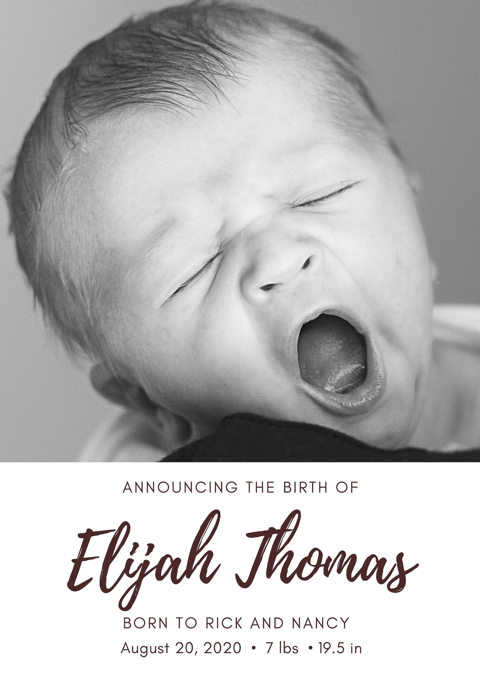 Baby Announcement Printable Birth Announcement Card | Etsy