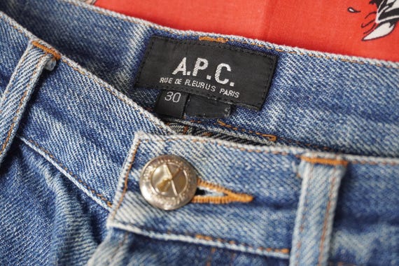 Vtg Apc Jeans Redline Selvedge Denim Distressed Grunge Skinny